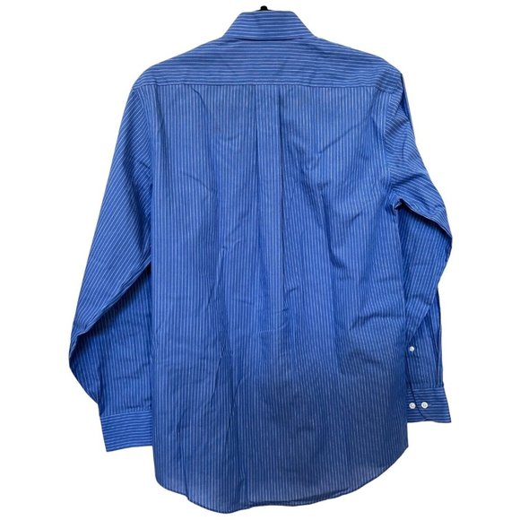 Stafford Super Shirt Wrinkle Free Men's Dress Shirt Blue Strip Size 14 1/2 32-33 - Picture 2 of 14